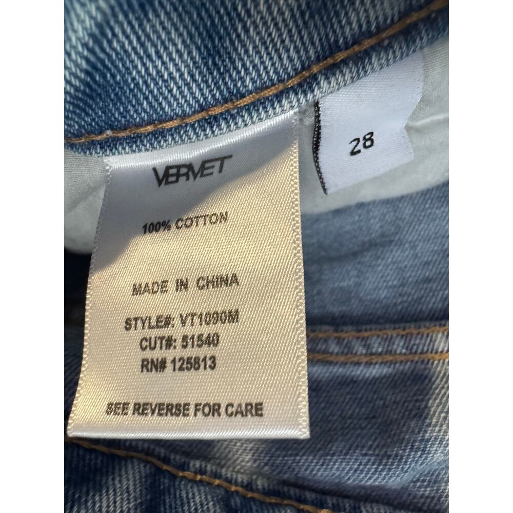 Vervet by Flying Monkey Super High Rise Distressed Crop Straight‎ Jeans Size 28 - Picture 7 of 7